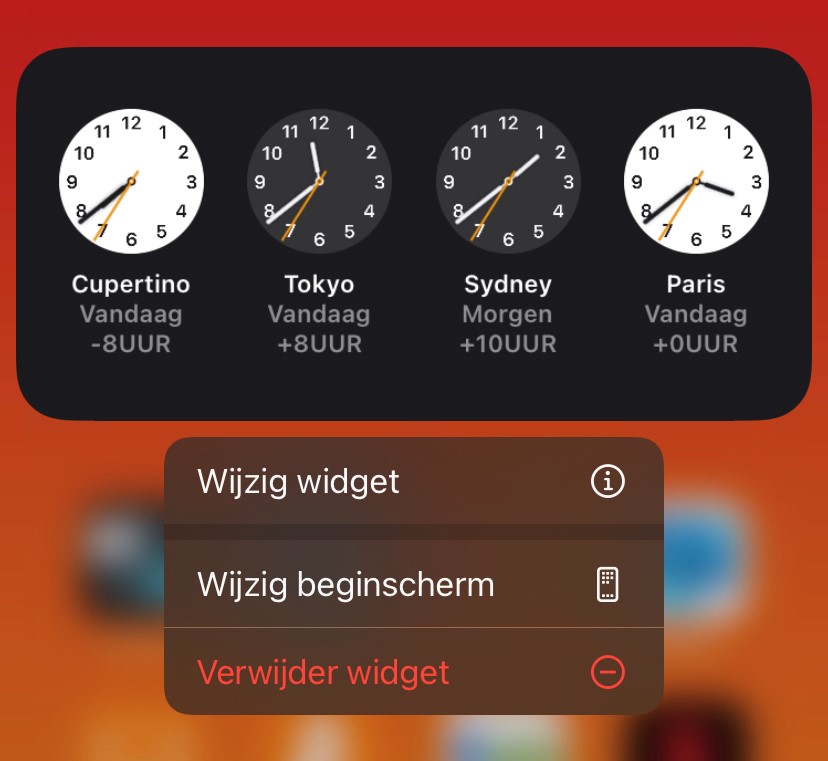 Een widget verwijderen op een iPhone